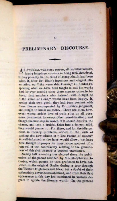 1819 Rare Book - The Scottish Gaelic Poems of Ossian by James Macpherson.
