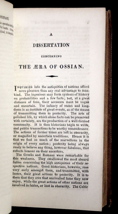 1819 Rare Book - The Scottish Gaelic Poems of Ossian by James Macpherson.