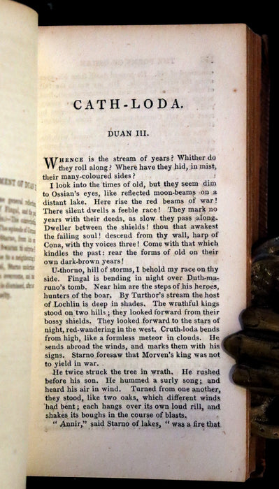 1819 Rare Book - The Scottish Gaelic Poems of Ossian by James Macpherson.