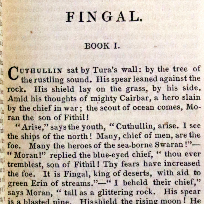 1819 Rare Book - The Scottish Gaelic Poems of Ossian by James Macpherson.