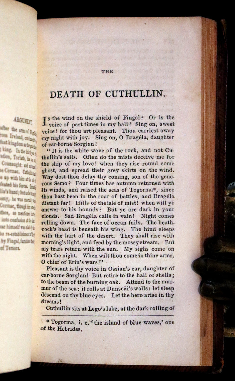 1819 Rare Book - The Scottish Gaelic Poems of Ossian by James Macpherson.