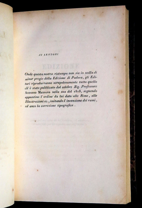 1821 Scarce Italian Book set - Le Rime di Francesco Petrarca, Petrarch's Poems illustrated.