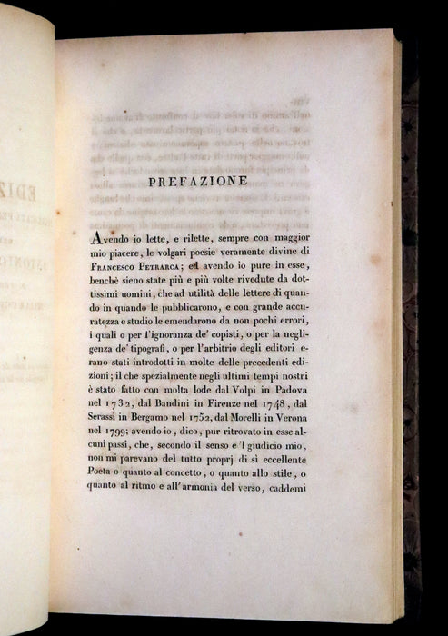 1821 Scarce Italian Book set - Le Rime di Francesco Petrarca, Petrarch's Poems illustrated.