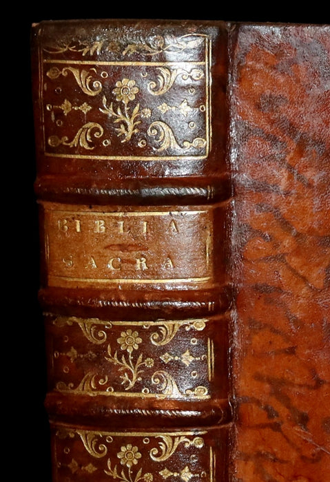 1743 Rare Latin Bible - Biblia Sacra, Holy Bible published in Lyons. Old and New Testament.