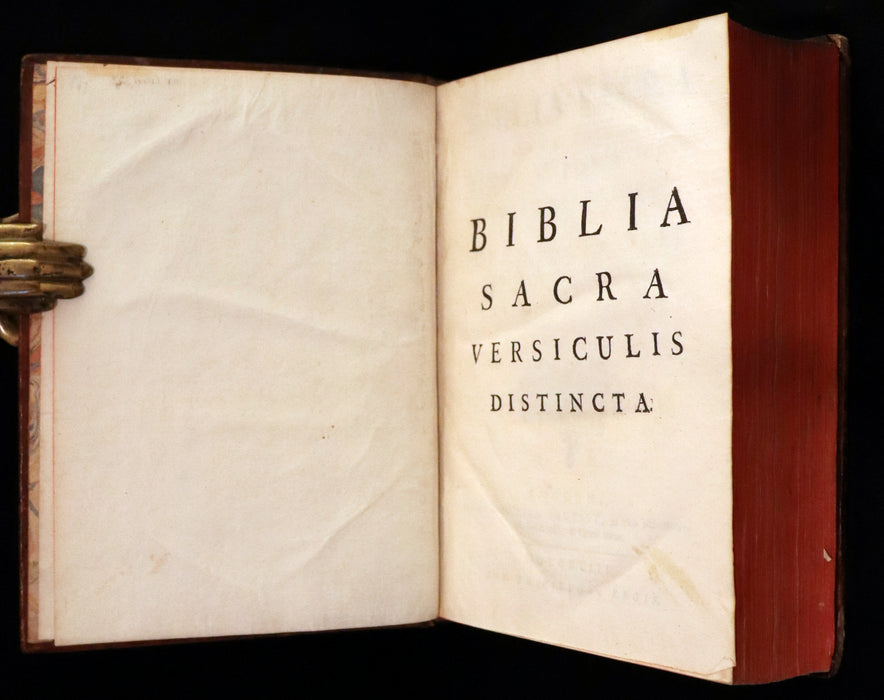 1743 Rare Latin Bible - Biblia Sacra, Holy Bible published in Lyons. Old and New Testament.