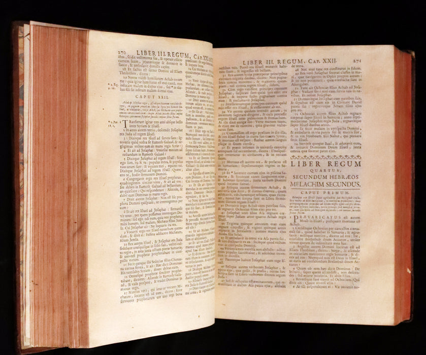 1743 Rare Latin Bible - Biblia Sacra, Holy Bible published in Lyons. Old and New Testament.