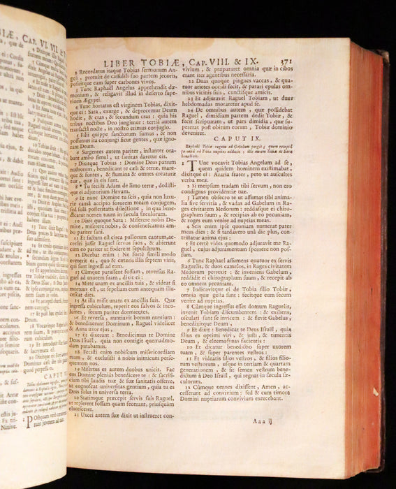 1743 Rare Latin Bible - Biblia Sacra, Holy Bible published in Lyons. Old and New Testament.