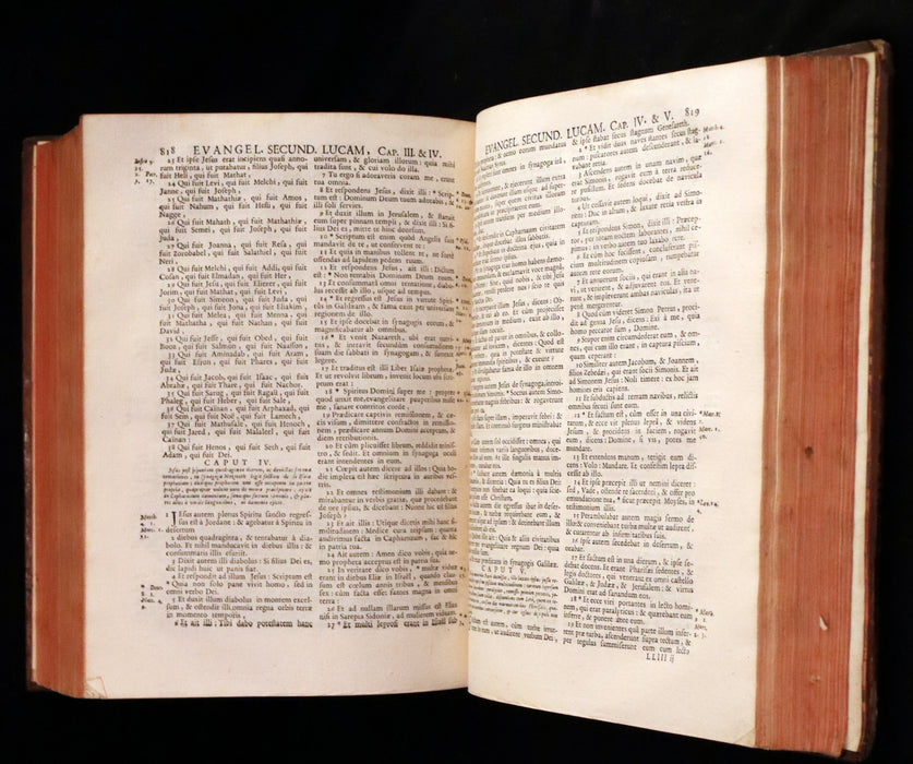 1743 Rare Latin Bible - Biblia Sacra, Holy Bible published in Lyons. Old and New Testament.