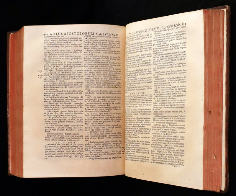 1743 Rare Latin Bible - Biblia Sacra, Holy Bible published in Lyons. Old and New Testament.