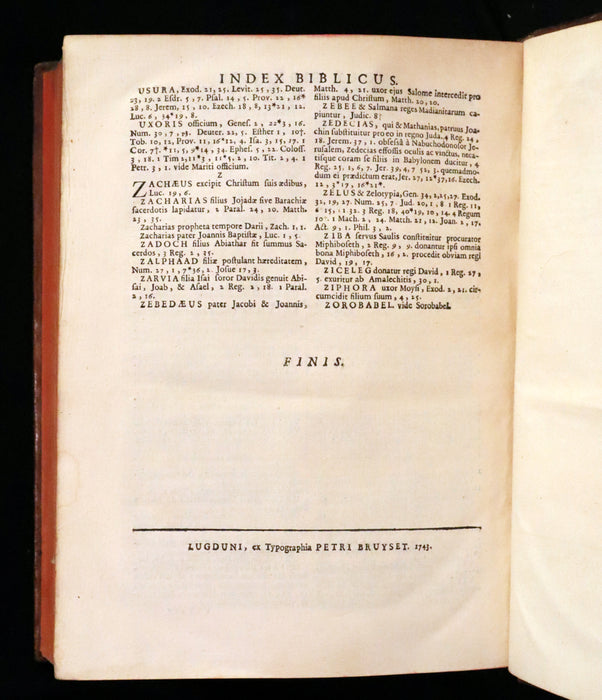 1743 Rare Latin Bible - Biblia Sacra, Holy Bible published in Lyons. Old and New Testament.