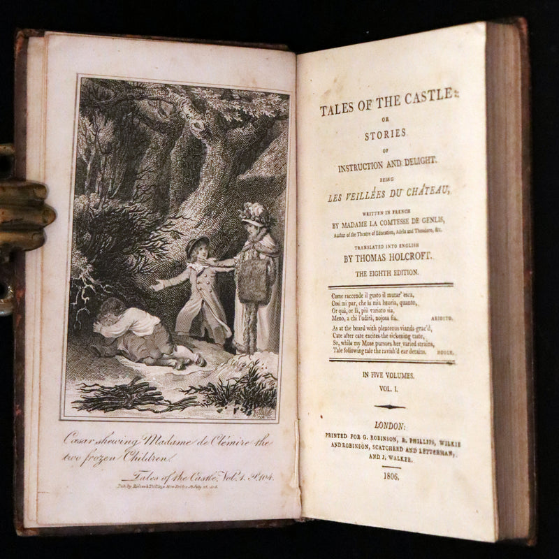 1806 Rare Book Set - Tales of the Castle: or Stories of Instruction and Delight by Madame De Genlis.