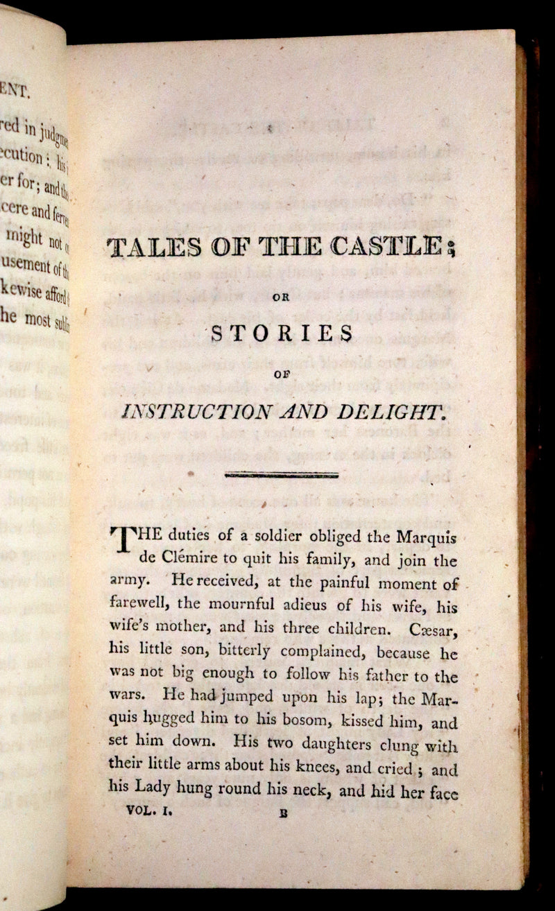 1806 Rare Book Set - Tales of the Castle: or Stories of Instruction and Delight by Madame De Genlis.