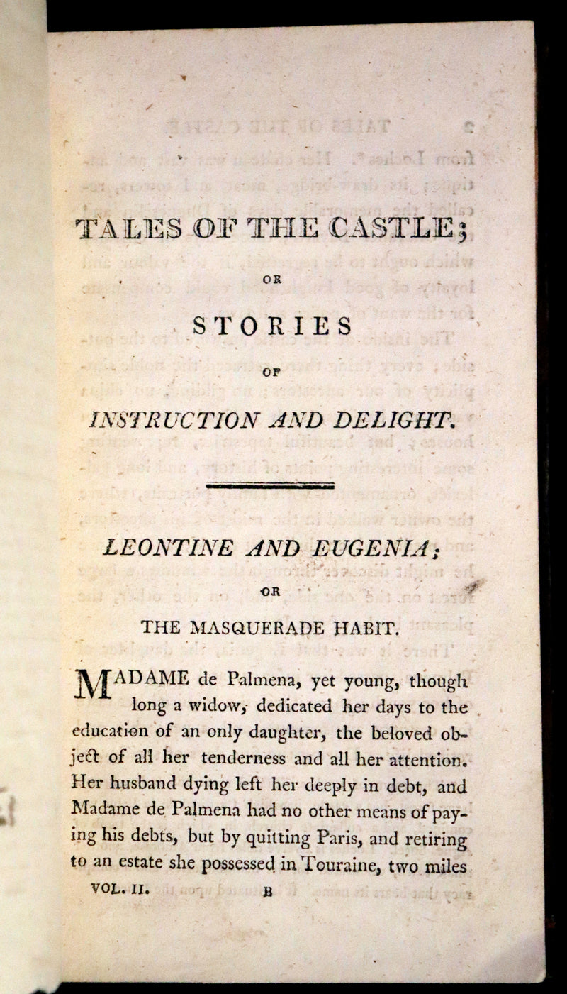 1806 Rare Book Set - Tales of the Castle: or Stories of Instruction and Delight by Madame De Genlis.