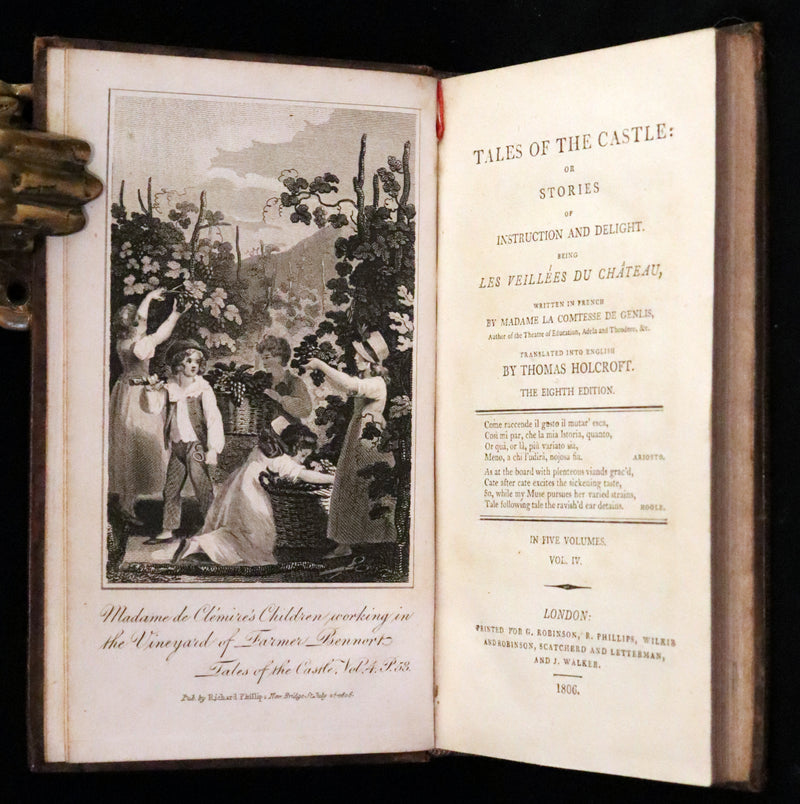 1806 Rare Book Set - Tales of the Castle: or Stories of Instruction and Delight by Madame De Genlis.