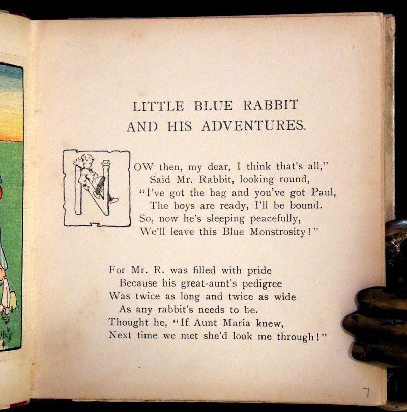 1905 Scarce First Edition - Little Blue Rabbit and his Adventures by Cyril F. Austin, Illustrated by Hilda Austin.