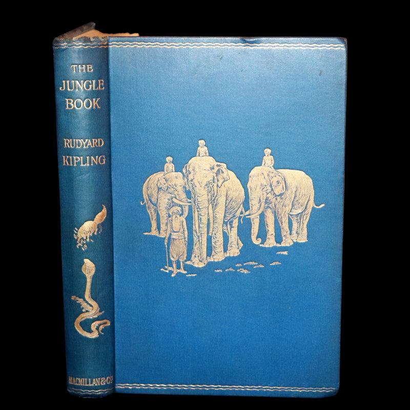 1895 Rare Book - The Jungle Book by Rudyard Kipling, illustrated by  J. L. Kipling, W. H. Drake, and P. Frenzeny.
