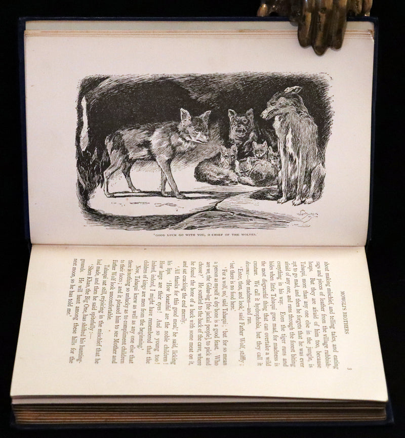 1895 Rare Book - The Jungle Book by Rudyard Kipling, illustrated by  J. L. Kipling, W. H. Drake, and P. Frenzeny.