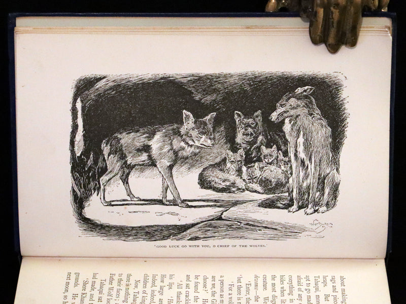 1895 Rare Book - The Jungle Book by Rudyard Kipling, illustrated by  J. L. Kipling, W. H. Drake, and P. Frenzeny.