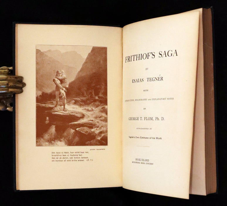 1909 Rare Swedish Edition with notes in English - Frithiof's Saga: A Legend of Ancient Norway. Viking Tales of the North.