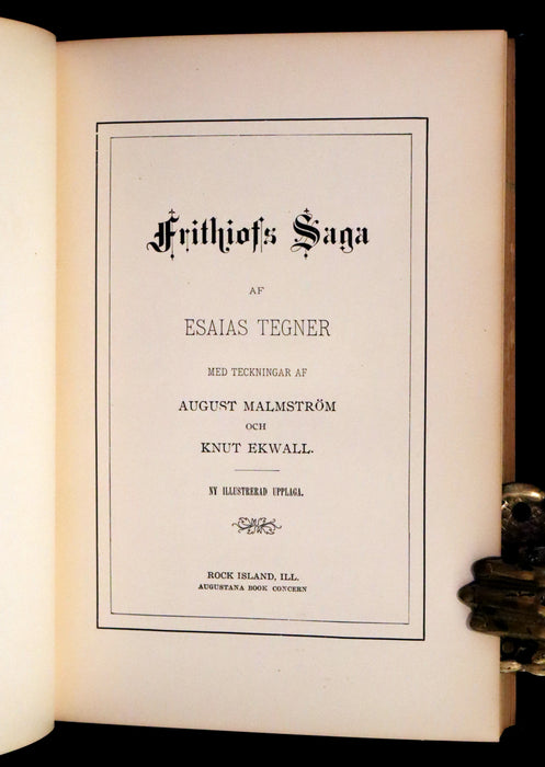 1909 Rare Swedish Edition with notes in English - Frithiof's Saga: A Legend of Ancient Norway. Viking Tales of the North.