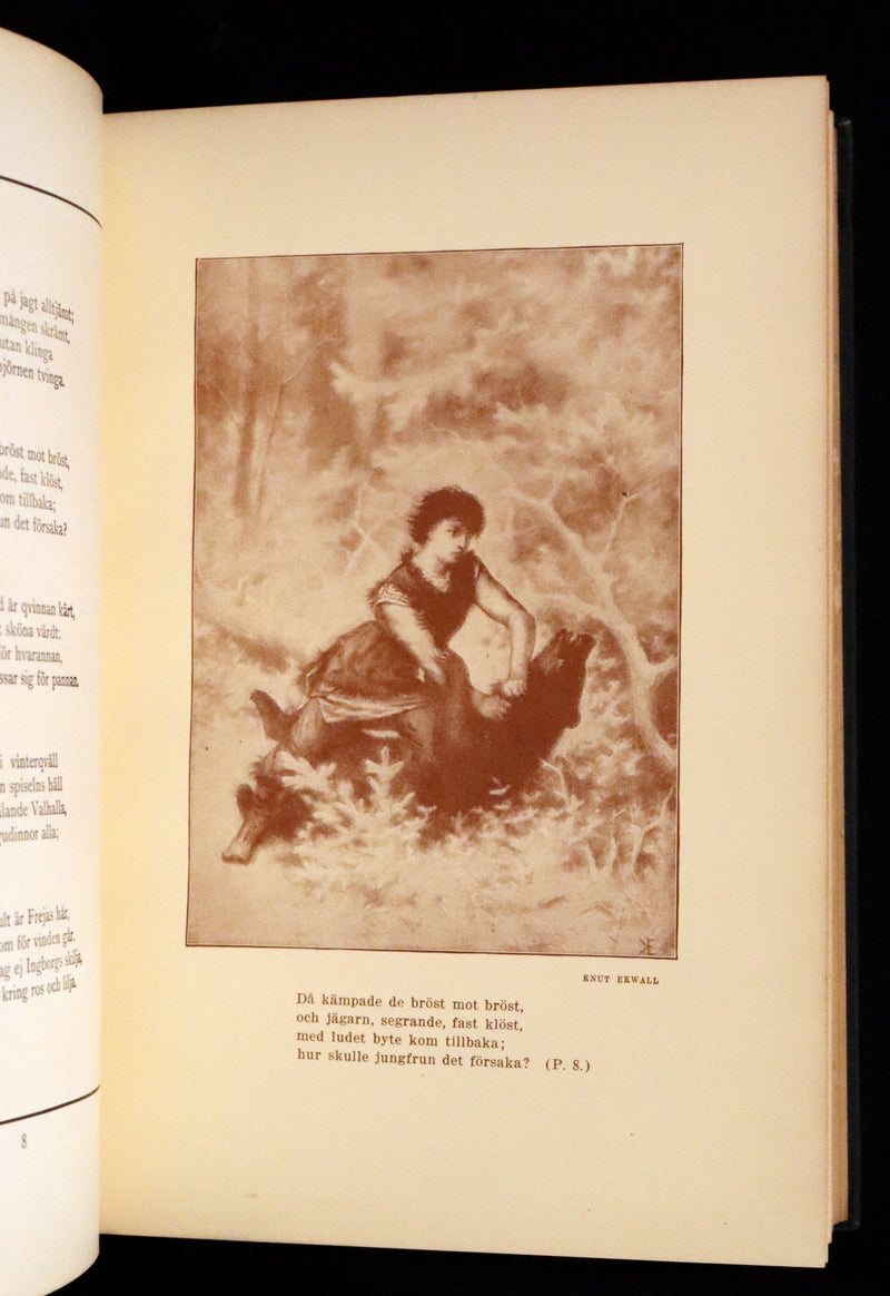1909 Rare Swedish Edition with notes in English - Frithiof's Saga: A Legend of Ancient Norway. Viking Tales of the North.