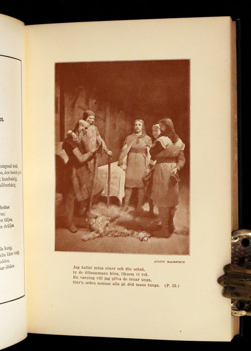 1909 Rare Swedish Edition with notes in English - Frithiof's Saga: A Legend of Ancient Norway. Viking Tales of the North.