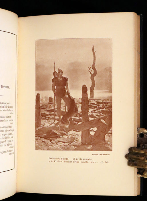 1909 Rare Swedish Edition with notes in English - Frithiof's Saga: A Legend of Ancient Norway. Viking Tales of the North.