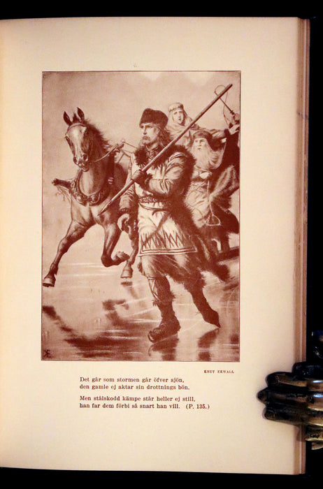 1909 Rare Swedish Edition with notes in English - Frithiof's Saga: A Legend of Ancient Norway. Viking Tales of the North.