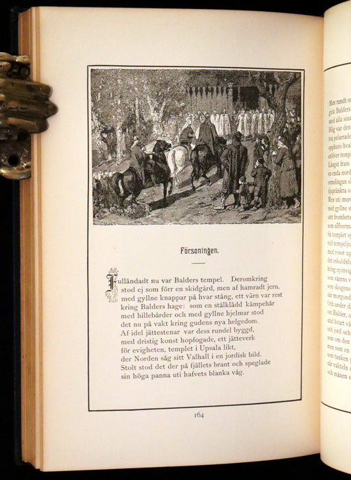 1909 Rare Swedish Edition with notes in English - Frithiof's Saga: A Legend of Ancient Norway. Viking Tales of the North.