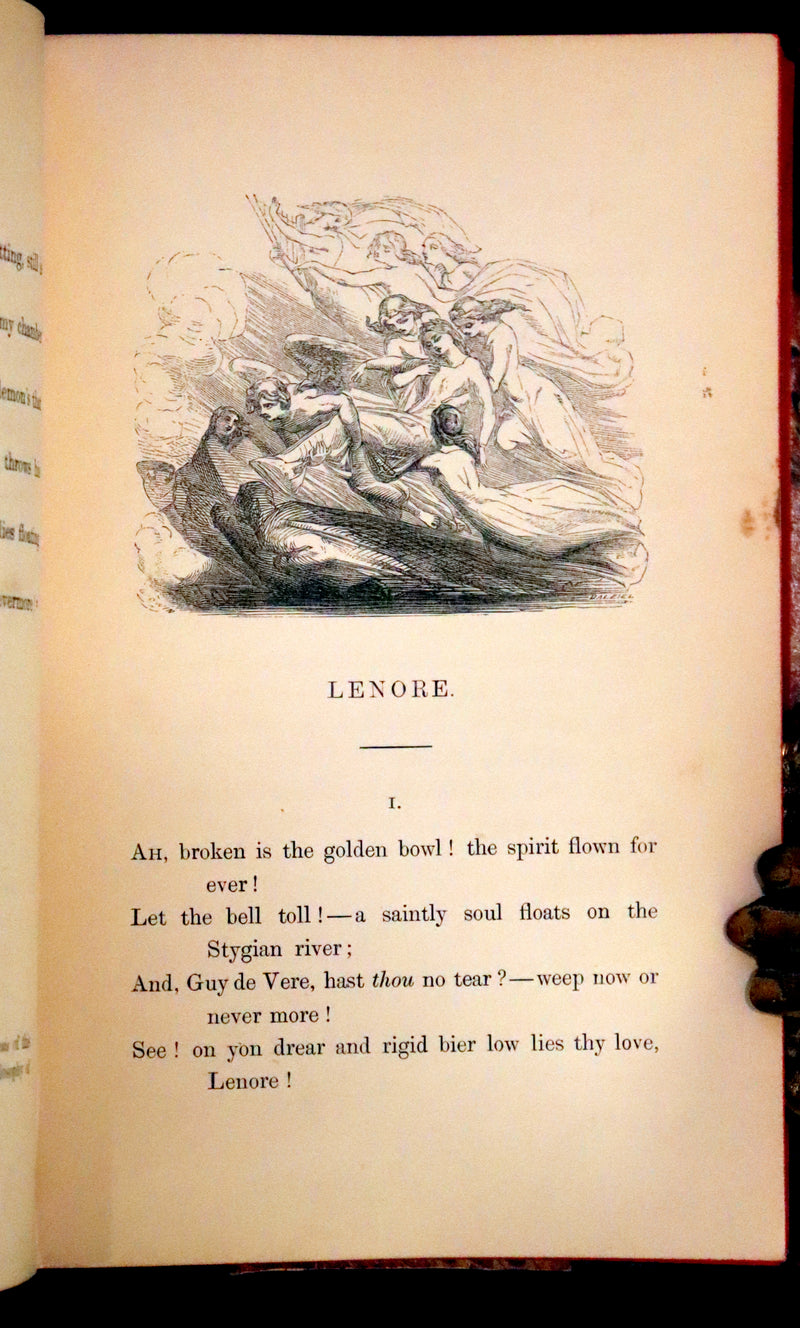 1853 Scarce First UK Edition - The Poetical Works of Edgar Allan Poe, illustrated.