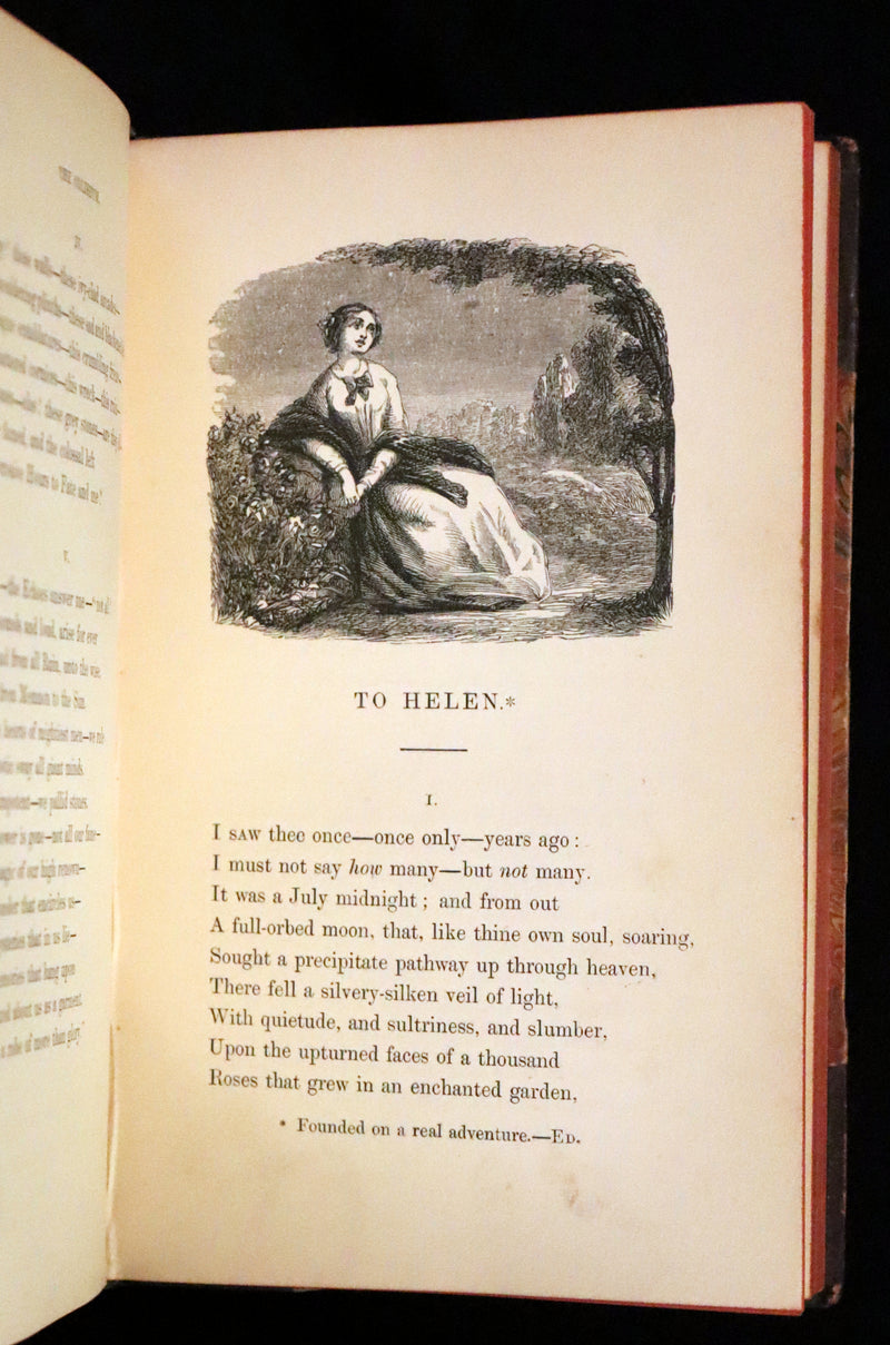1853 Scarce First UK Edition - The Poetical Works of Edgar Allan Poe, illustrated.