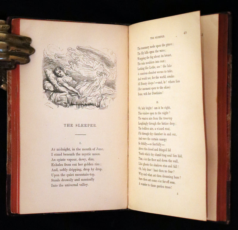 1853 Scarce First UK Edition - The Poetical Works of Edgar Allan Poe, illustrated.