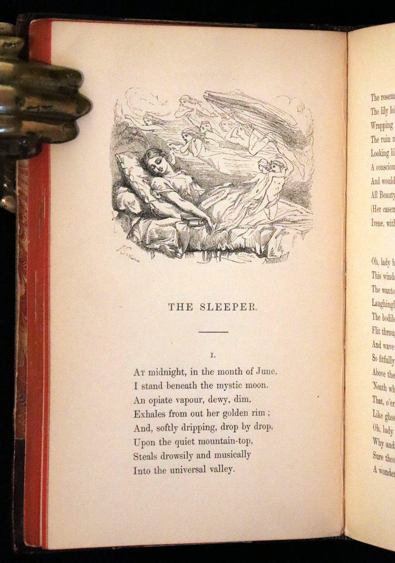 1853 Scarce First UK Edition - The Poetical Works of Edgar Allan Poe, illustrated.