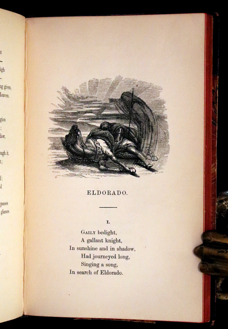 1853 Scarce First UK Edition - The Poetical Works of Edgar Allan Poe, illustrated.