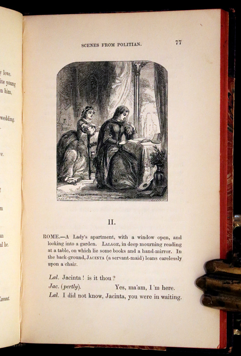 1853 Scarce First UK Edition - The Poetical Works of Edgar Allan Poe, illustrated.