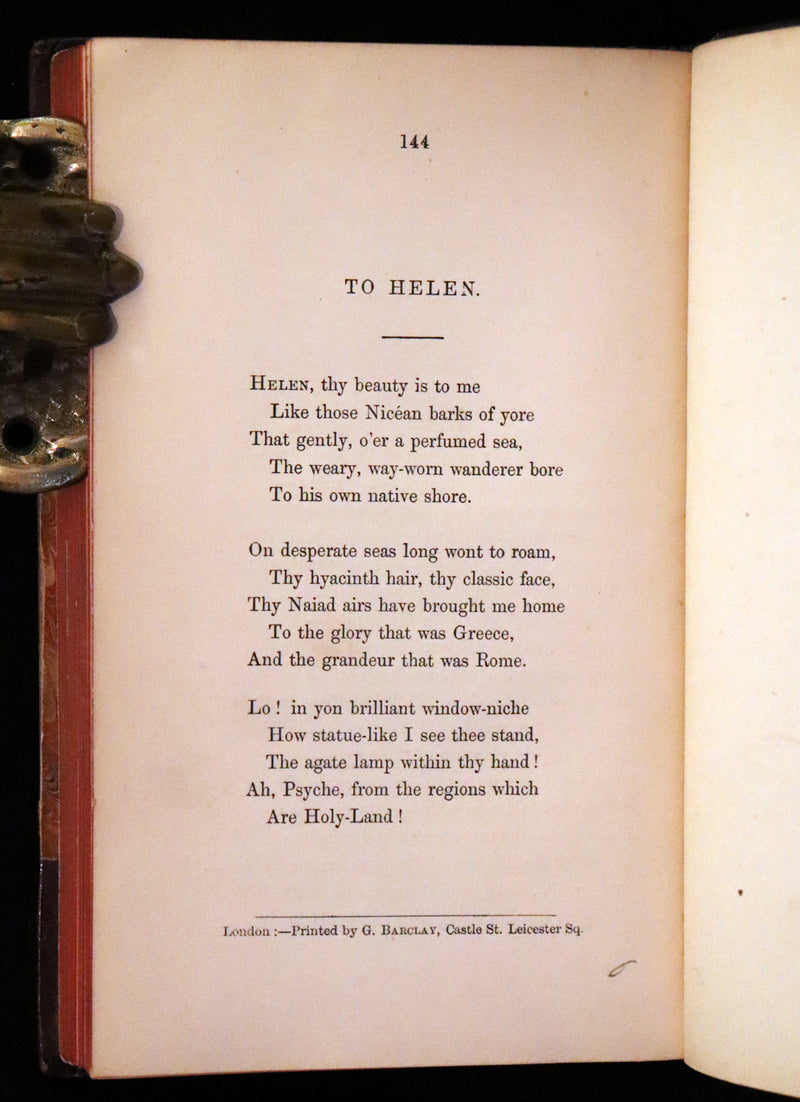 1853 Scarce First UK Edition - The Poetical Works of Edgar Allan Poe, illustrated.