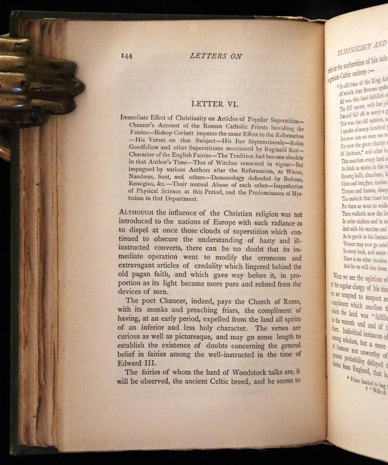 1885 Rare Book - Demonology and Witchcraft, Witches and Fairies by Sir Walter Scott.