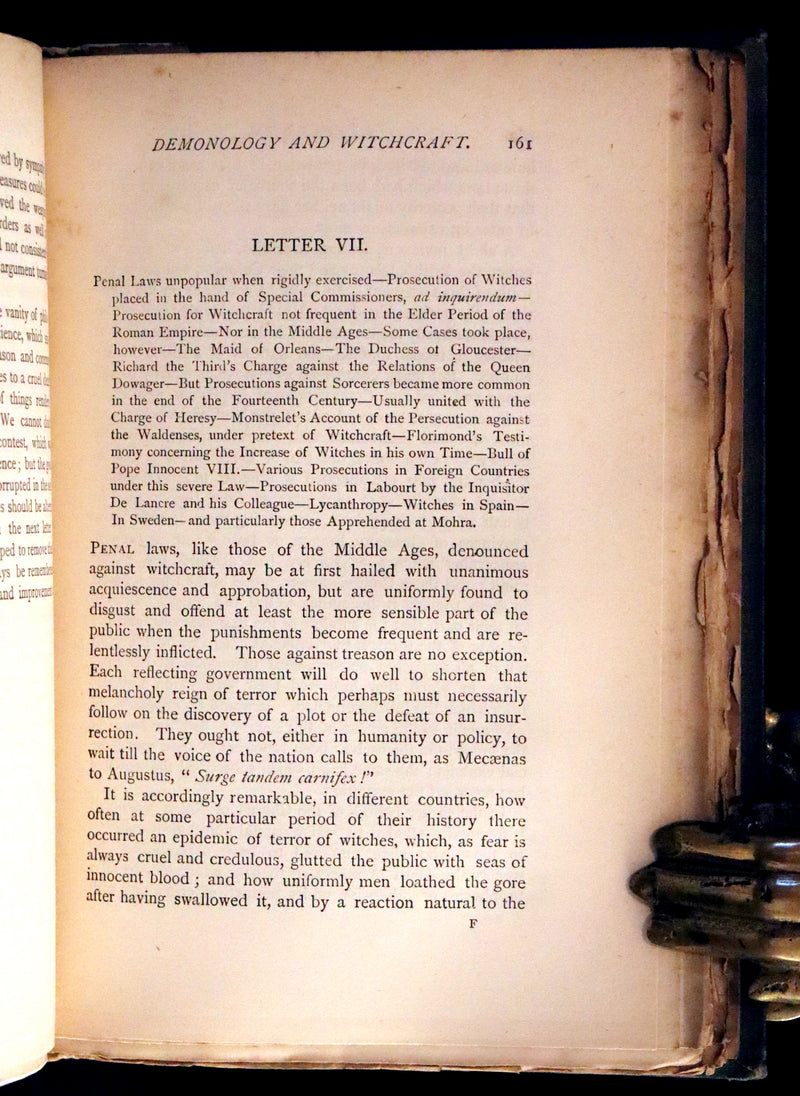 1885 Rare Book - Demonology and Witchcraft, Witches and Fairies by Sir Walter Scott.