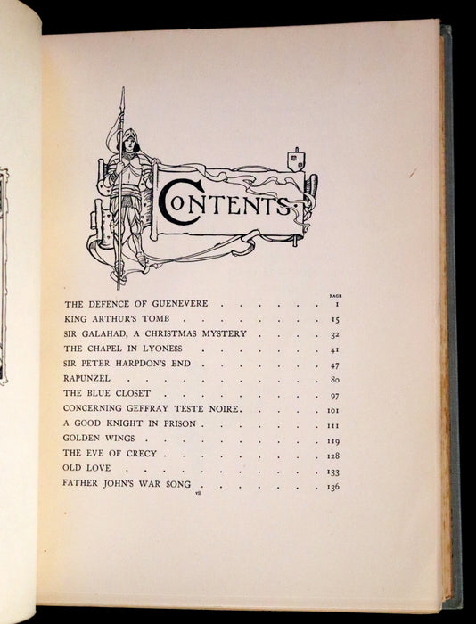 1914 Rare First Edition - Early Poems of William Morris Illustrated by Pre-Raphaelite Florence Harrison.