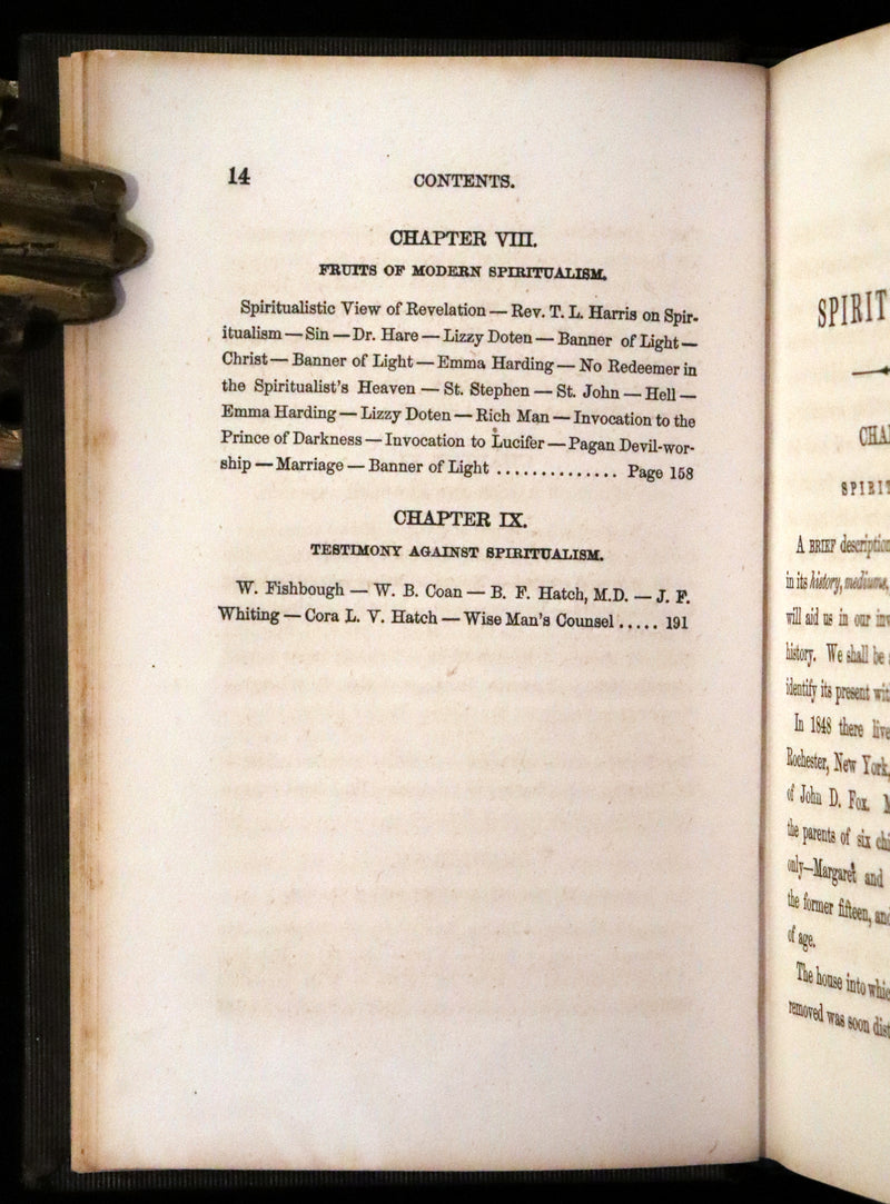 1866 Scarce First Edition - Spiritualism Identical with Ancient Sorcery, New Testament Demonology, and Modern Witchcraft.