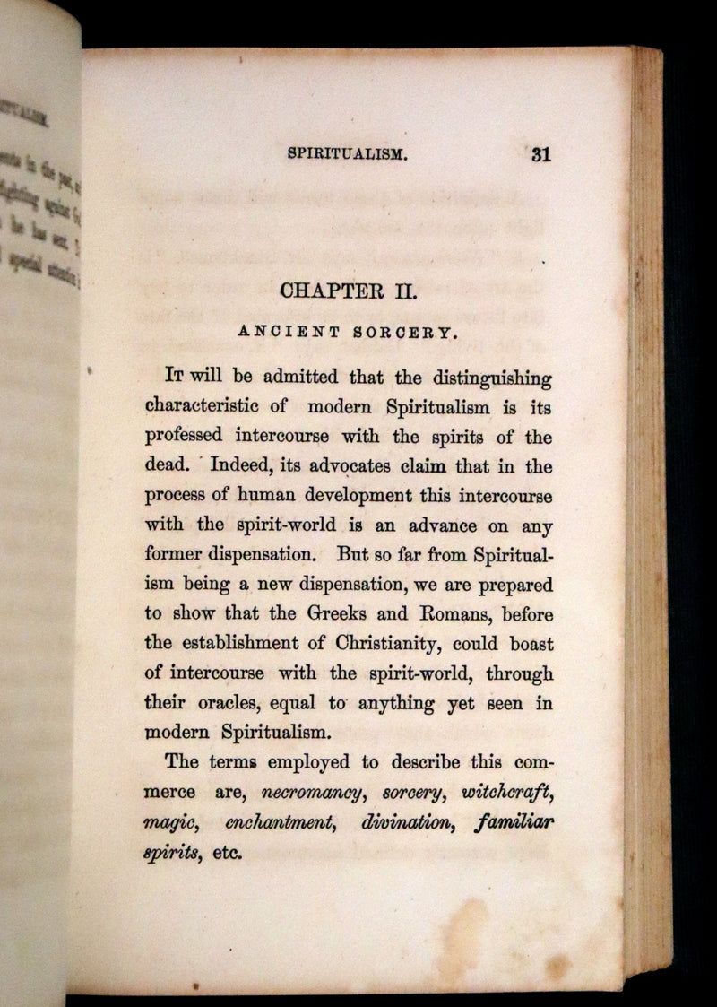 1866 Scarce First Edition - Spiritualism Identical with Ancient Sorcery, New Testament Demonology, and Modern Witchcraft.