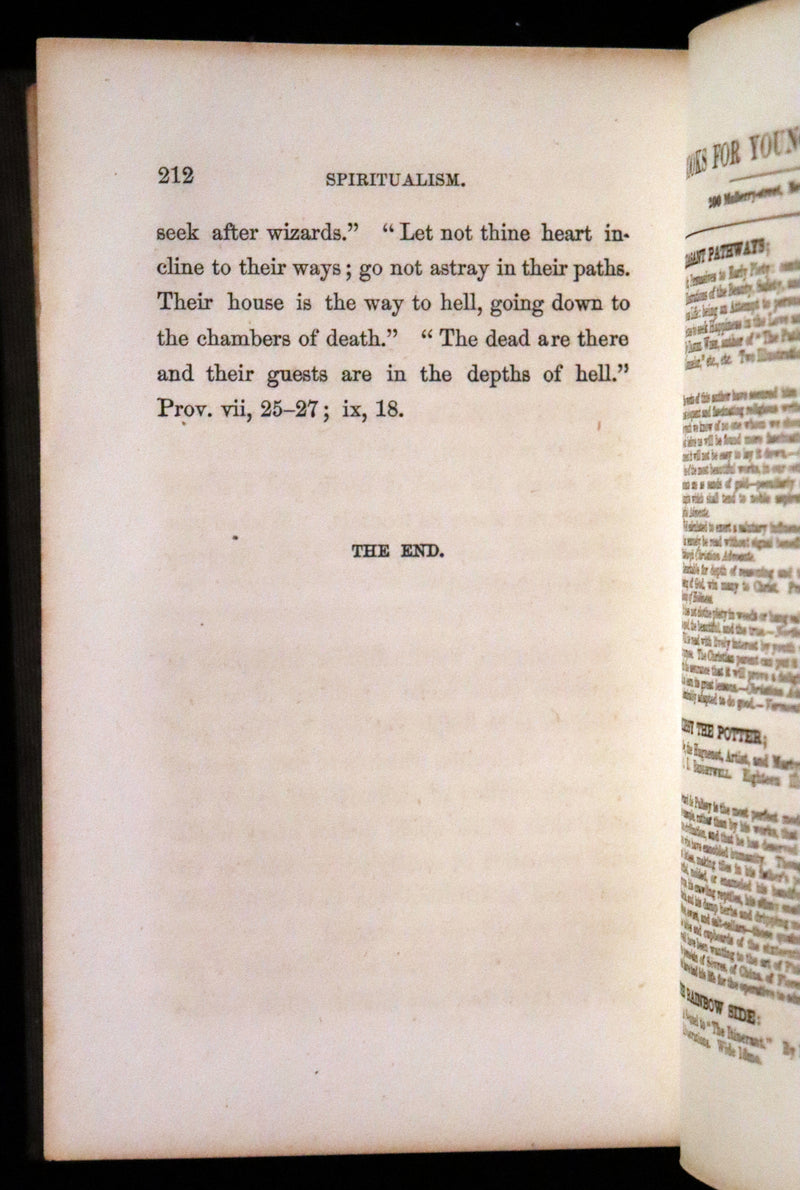 1866 Scarce First Edition - Spiritualism Identical with Ancient Sorcery, New Testament Demonology, and Modern Witchcraft.