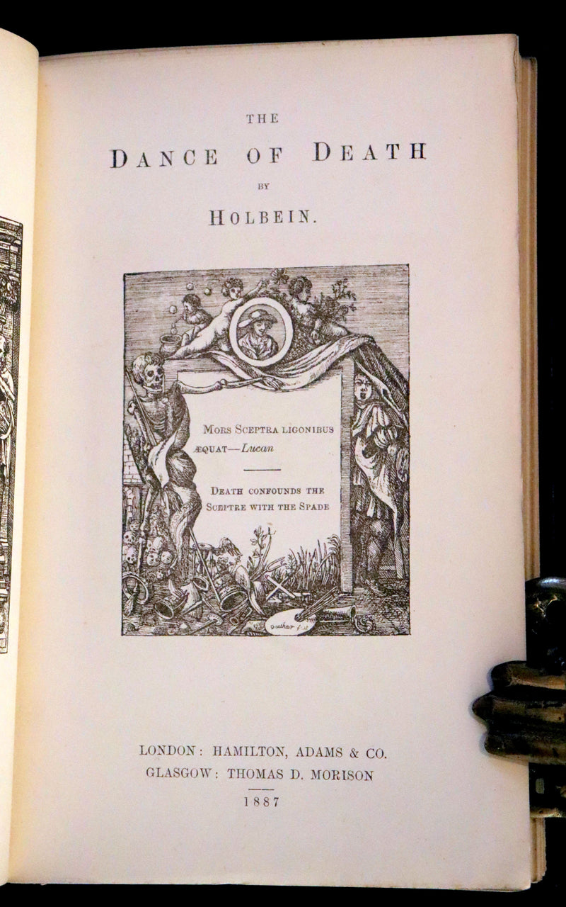 1887 Rare Book -The Dance of Death, Danse Macabre by Hans Holbein, illustrated.