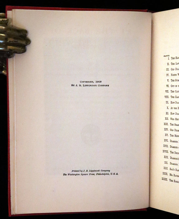 1909 Rare Book - At the Back of the North Wind illustrated by Maria L. Kirk with the Scarce Dust Jacket.