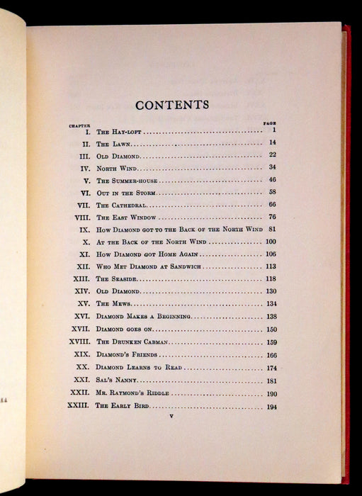 1909 Rare Book - At the Back of the North Wind illustrated by Maria L. Kirk with the Scarce Dust Jacket.