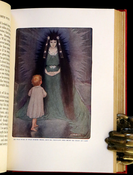 1909 Rare Book - At the Back of the North Wind illustrated by Maria L. Kirk with the Scarce Dust Jacket.