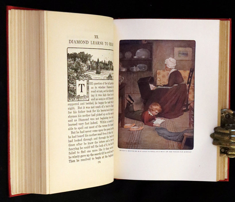 1909 Rare Book - At the Back of the North Wind illustrated by Maria L. Kirk with the Scarce Dust Jacket.