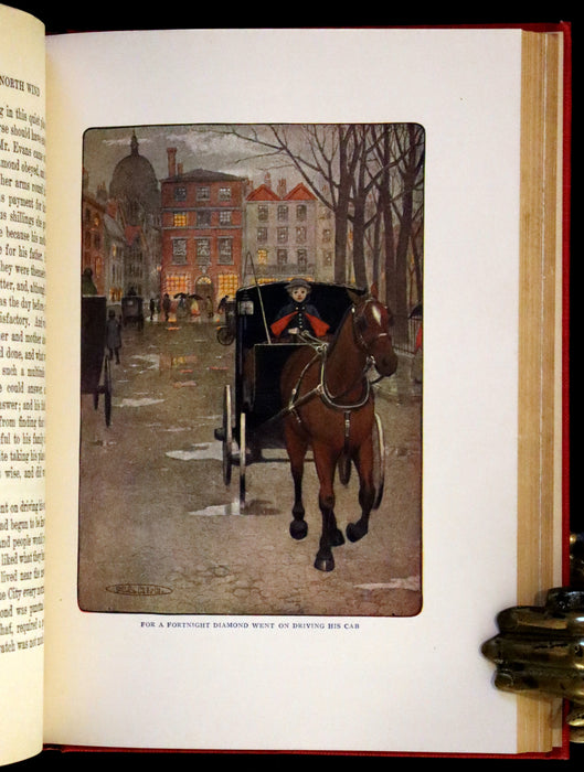 1909 Rare Book - At the Back of the North Wind illustrated by Maria L. Kirk with the Scarce Dust Jacket.