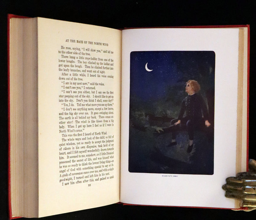 1909 Rare Book - At the Back of the North Wind illustrated by Maria L. Kirk with the Scarce Dust Jacket.