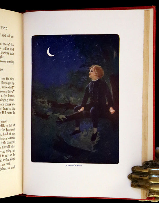 1909 Rare Book - At the Back of the North Wind illustrated by Maria L. Kirk with the Scarce Dust Jacket.